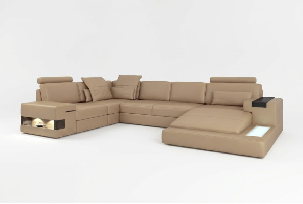 U Shape Sofa Couch Podkładka Ustawić Żywy krajobraz Narożnikowa kanapa Design Skóra