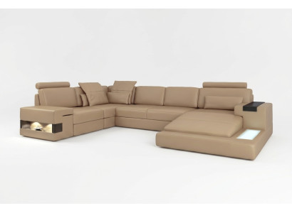 U Shape Sofa Couch Podkładka Ustawić Żywy krajobraz Narożnikowa kanapa Design Skóra