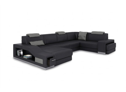 Żywy krajobraz Narożnikowa kanapa Kształt U Narożnik Sofa z podświetleniem LED
