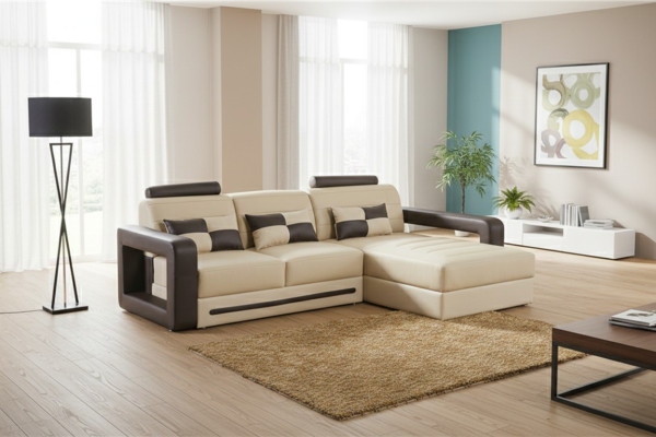 Narożnikowa kanapa Sofa w kształcie litery L Podkładka Ustawić Żywy krajobraz skórzana sofa