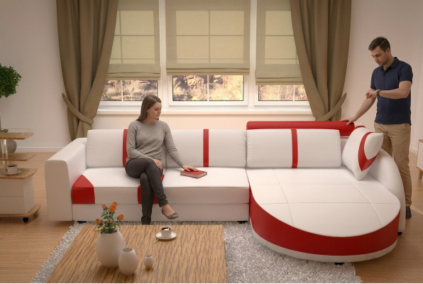 Narożnik Zestaw narożny Sofa w kształcie litery L Narożnikowa kanapa Dekoracyjna Ustawić Podkładkę do kanapy
