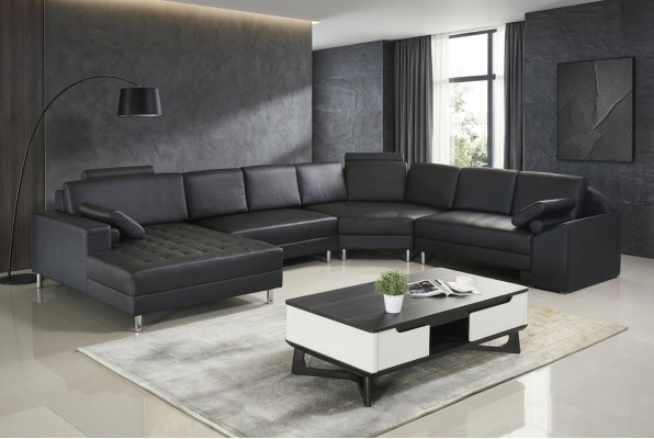 Narożnikowa kanapa Sofa w kształcie litery U Podkładka Narożnikowa kanapa Żywy krajobraz skórzana sofa