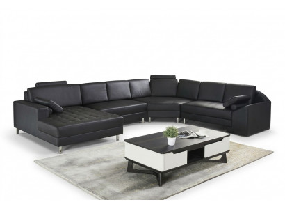 Narożnikowa kanapa Sofa w kształcie litery U Podkładka Narożnikowa kanapa Żywy krajobraz skórzana sofa