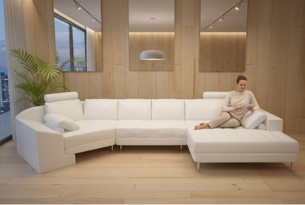 Designerski salon Narożnikowa kanapa Podkładka Siedziba Narożnik Garnitzur skórzane kanapy