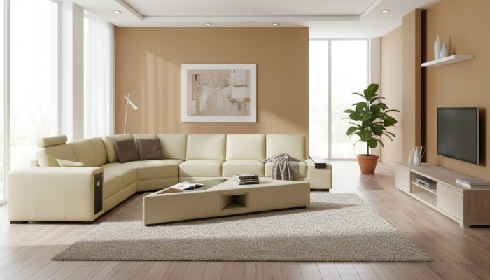 Designerska Sofa Kanapa Narożnikowa kanapa z Stołek Ustawić Podkładkę Żywy krajobraz