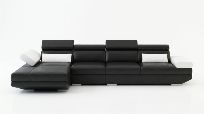 Skórzana sofa w kształcie litery L Żywy krajobraz Narożnikowa kanapa Ustawić Design Modern