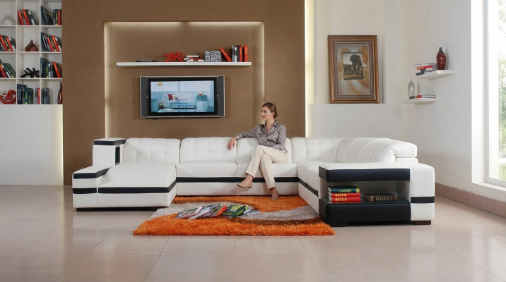 Designerska Sofa Kanapa Narożnikowa kanapa ze Stołkiem Ustawić Żywy krajobraz Podkładka