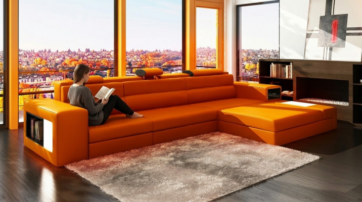 Designerska Sofa Kanapa Ustawić Narożnikowa kanapa ze Stołkiem Żywy krajobraz Podkładka