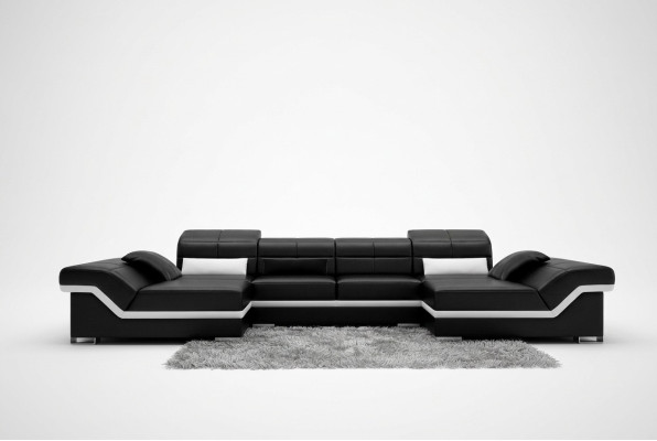 Narożnikowa kanapa Sofa Kanapa Podkładka Żywy krajobraz Skóra Narożnik Ustawić U kształt