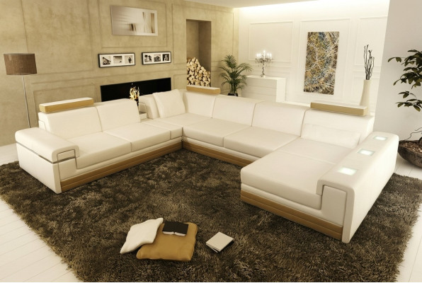 Skórzana sofa Kanapa Zestaw sofowy Narożnikowa kanapa Narożnik Ustawić Design Nowoczesna Sofa
