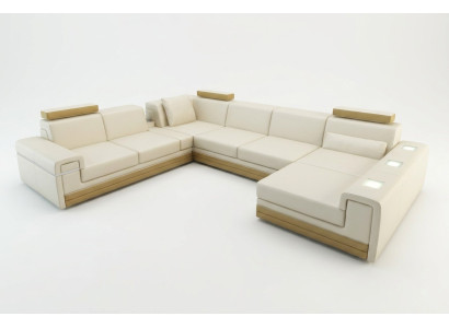 Skórzana sofa Kanapa Zestaw sofowy Narożnikowa kanapa Narożnik Ustawić Design Nowoczesna Sofa