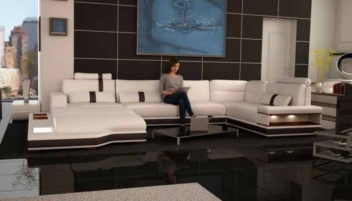 Nowoczesny zestaw sof narożny U Shape Podkładka Narożnik Kanapa Designer Siedziba Meble Kanapy