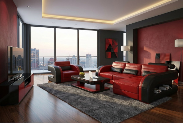 Nowoczesny zestaw sof narożny L Shape Podkładka Siedziba Narożnik Couch + Sofy Fotel