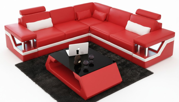 Kanapa Narożnikowa kanapa Skóra Żywy krajobraz Ustawić Design Nowoczesna sofa w kształcie litery L