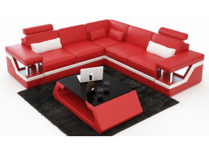 Kanapa Narożnikowa kanapa Skóra Żywy krajobraz Ustawić Design Nowoczesna sofa w kształcie litery L