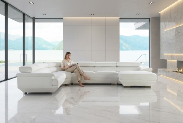 Design Narożnikowa kanapa Skóra Sofa Kanapa Podkładka Narożnik Żywy krajobraz Siedziba Ustawić