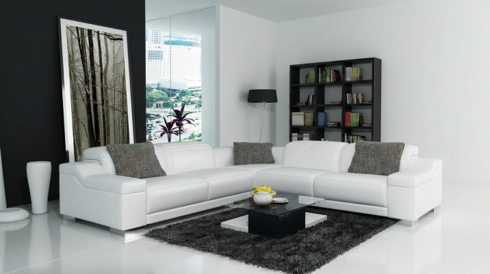 Narożnikowa kanapa Sofa Kanapa Podkładka Żywy krajobraz Skóra Narożnik Deko Sofy Ustawić