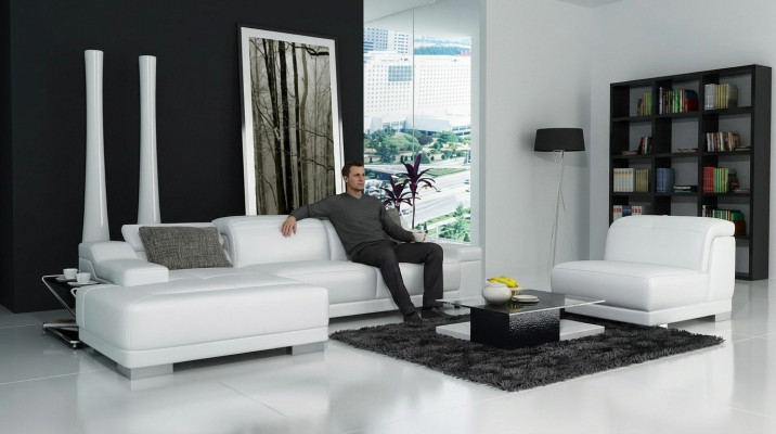 Nowoczesny zestaw sof narożny L Shape Podkładka Siedziba Narożnik Couch + Fotel Narożnikowa kanapa