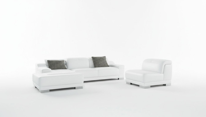 Nowoczesny zestaw sof narożny L Shape Podkładka Siedziba Narożnik Couch + Fotel Narożnikowa kanapa