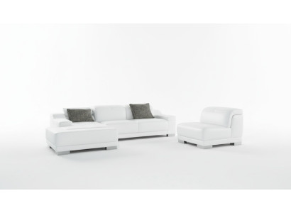 Nowoczesny zestaw sof narożny L Shape Podkładka Siedziba Narożnik Couch + Fotel Narożnikowa kanapa