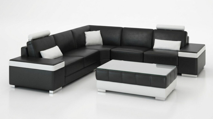 Skórzana sofa Meble Kanapa w kształcie litery L Żywy krajobraz Narożnikowa kanapa Ustawić design