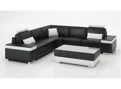 Skórzana sofa Meble Kanapa w kształcie litery L Żywy krajobraz Narożnikowa kanapa Ustawić design