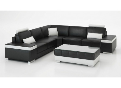 Skórzana sofa Meble Kanapa w kształcie litery L Żywy krajobraz Narożnikowa kanapa Ustawić design