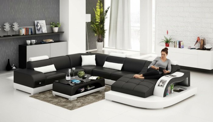 Sofa Żywy krajobraz U Form Narożnikowa kanapa Kanapa Ustawić Podkładkę Big xxl Sofy Kanapy