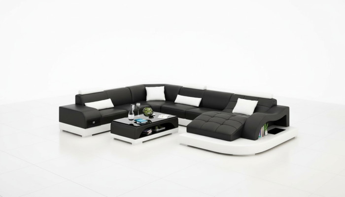 Sofa Żywy krajobraz U Form Narożnikowa kanapa Kanapa Ustawić Podkładkę Big xxl Sofy Kanapy