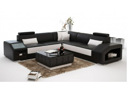 Sofa skórzana Kanapa w kształcie litery L Meble Żywy krajobraz Narożnikowa kanapa Ustawić Design