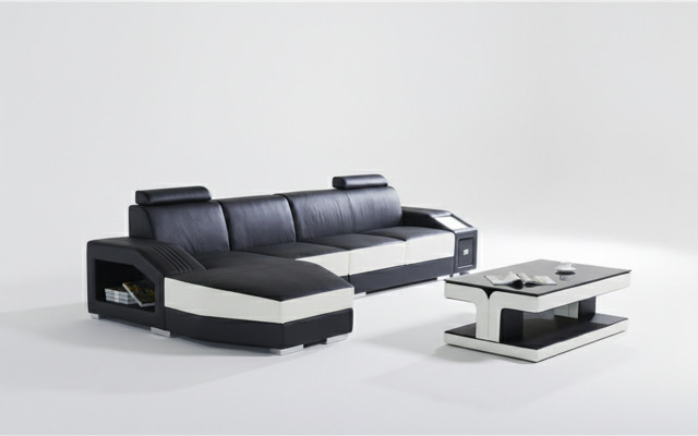 Skóra Modern Couch Żywy krajobraz Sofa skórzana Zestaw sofowy Meble Sofa