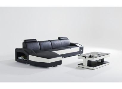 Skóra Modern Couch Żywy krajobraz Sofa skórzana Zestaw sofowy Meble Sofa