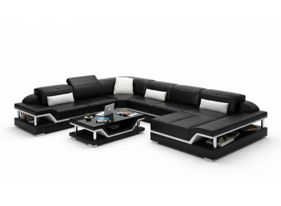 Designerska Sofa Kanapa Narożnikowa kanapa z Stołek Podkładka Ustawić Żywy krajobraz Kształt U