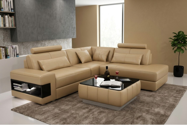 Narożna kanapa Sofa w kształcie litery L Podkładka Narożne sofy Żywy krajobraz skórzana sofa
