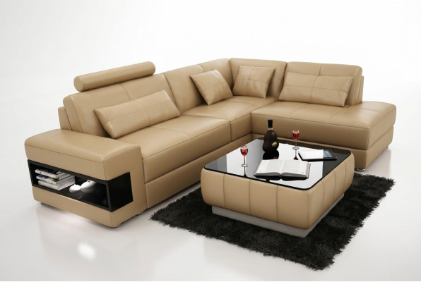Narożna kanapa Sofa w kształcie litery L Podkładka Narożne sofy Żywy krajobraz skórzana sofa