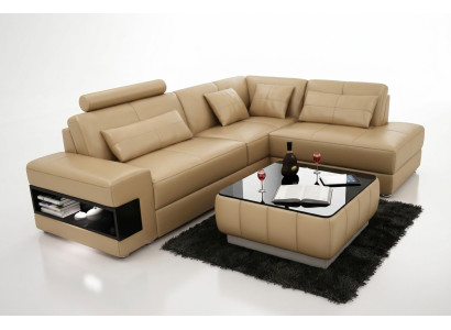 Narożna kanapa Sofa w kształcie litery L Podkładka Narożne sofy Żywy krajobraz skórzana sofa