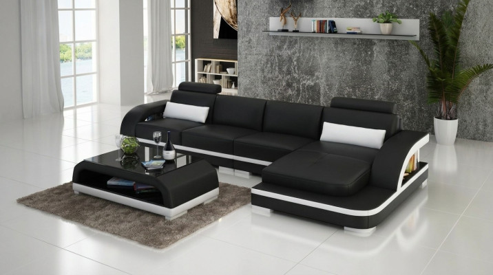 Sofa skórzana kanapa w kształcie litery L Żywy krajobraz Narożnikowa kanapa wystrój Ustawić Design Modern
