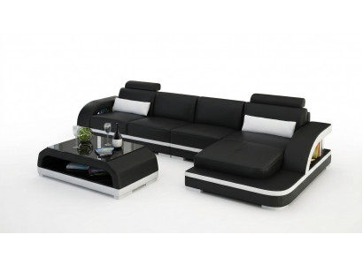 Sofa skórzana kanapa w kształcie litery L Żywy krajobraz Narożnikowa kanapa wystrój Ustawić Design Modern