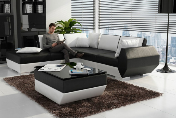 Narożna kanapa skórzana Podkładka Żywy krajobraz Couch Sofa Zestaw narożny w kształcie litery L