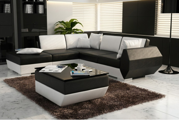 Narożna kanapa skórzana Podkładka Żywy krajobraz Couch Sofa Zestaw narożny w kształcie litery L