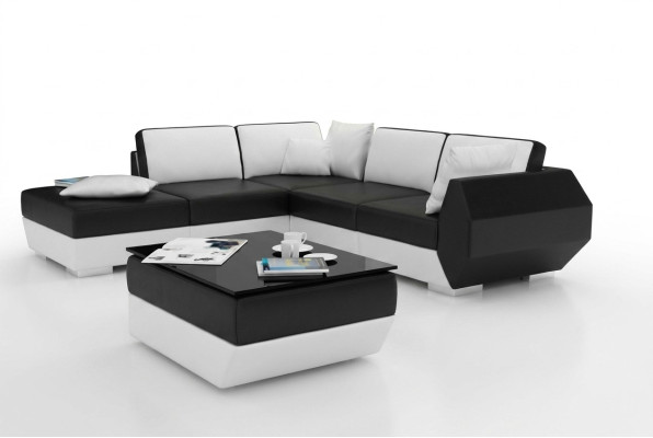 Narożna kanapa skórzana Podkładka Żywy krajobraz Couch Sofa Zestaw narożny w kształcie litery L