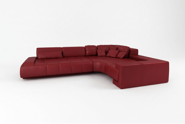 Skóra Modern Couch Żywy krajobraz Sofa skórzana Deco Zestaw sofowy Sofa w kształcie litery L