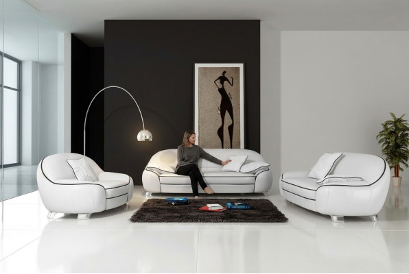 Skórzana sofa Couch Zestaw sofowy 3+2 miejsce do siedzenia Obcios Design Modern Sofa