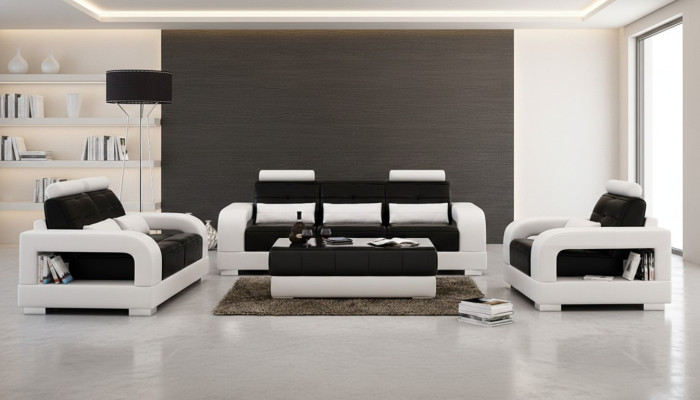 Skórzana sofa rozkładana Zestaw sofowy 3+1+1 miejsce do siedzenia Obcios designerski salon