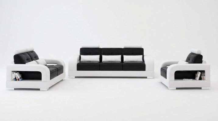 Skórzana sofa rozkładana Zestaw sofowy 3+1+1 miejsce do siedzenia Obcios designerski salon