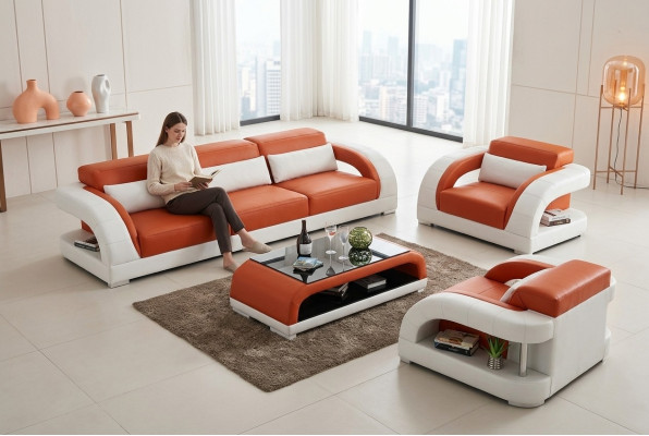 Sofa Zestaw sofowy 3+1+1 Zestaw miejsce do siedzenia Design Podkładka Kanapy Kanapa Modern