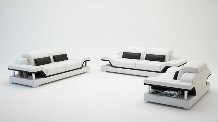 Skóra Podkładka Kanapa Sofa Luksusowy Zestaw sofowy 3+2 + stolik kawowy Ustaw Nowość