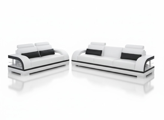 Luksusowy Zestaw sofowy Skóra Podkładka Kanapy Sofa Salon 3+2 Zestaw