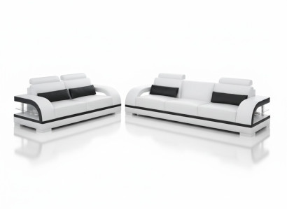 Luksusowy Zestaw sofowy Skóra Podkładka Kanapy Sofa Salon 3+2 Zestaw