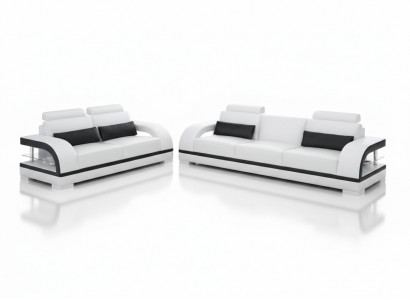 Luksusowy Zestaw sofowy Skóra Podkładka Kanapy Sofa Salon 3+2 Zestaw